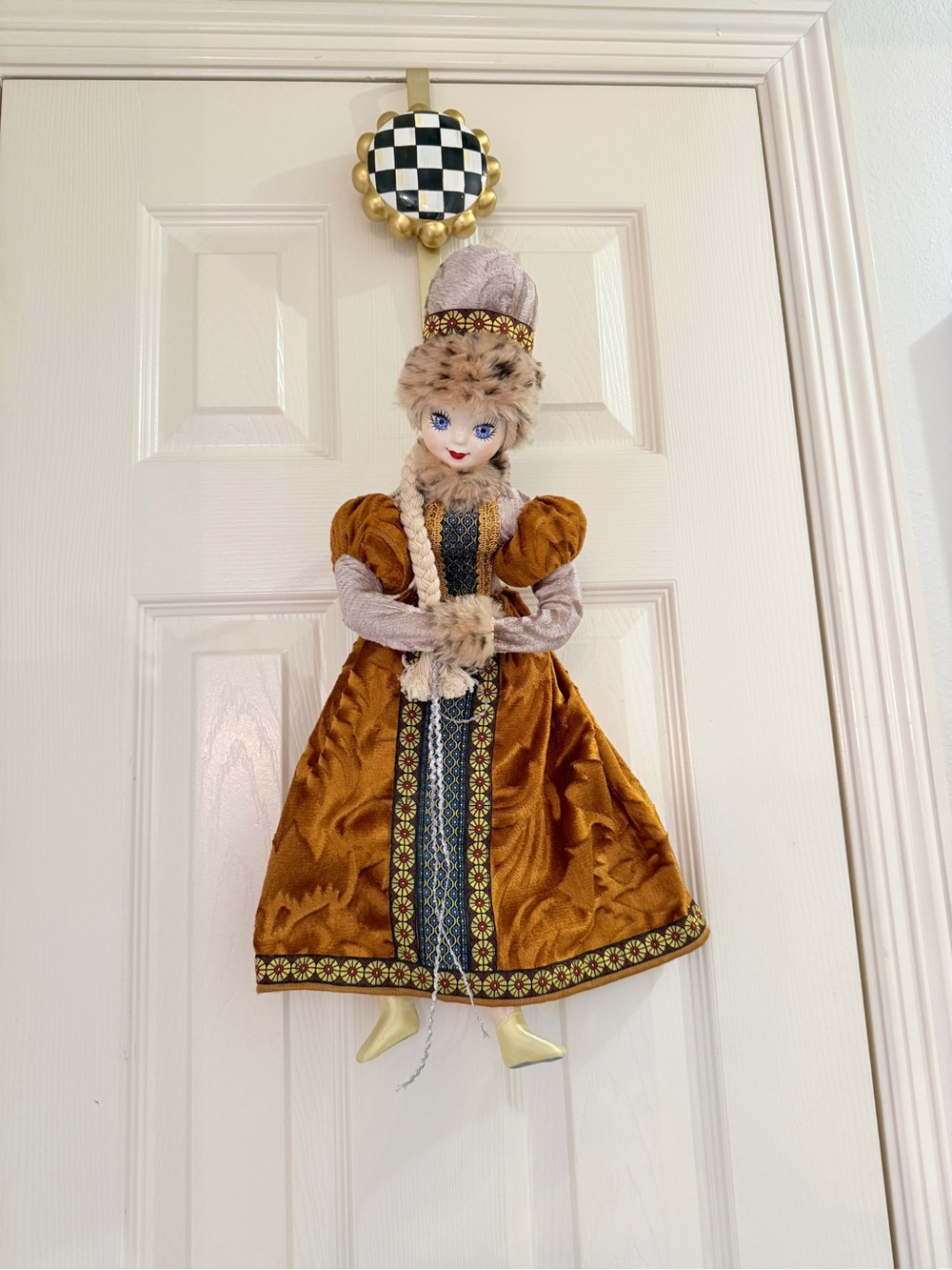 1960’s OOAK Hand‑Painted Russian Doll Porcelain & Fabric Vintage Collectible - Picture 3 of 16